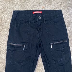black cargo jeans